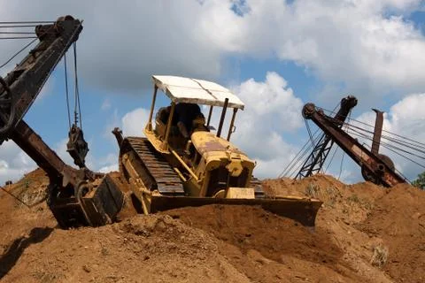 Earthmovers in action Stock Photos