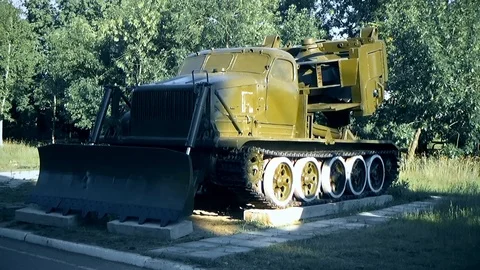 Earthmoving machine since the war Stock Footage 113008449