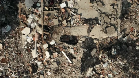 Earthquake Aerial Shot of devastating destruction. Stock Footage 234746232