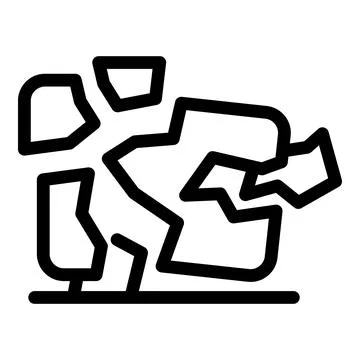 Earthquake causing ground breaking and damage with aftershocks Stock Illustration