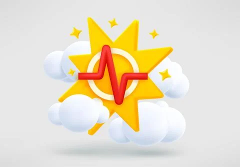 Earthquake concept with yellow flash. 3d vector illustration Stock-Illustration