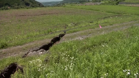 Earthquake cracked ground Stock Footage 74024202