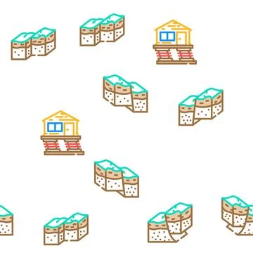 Earthquake damage destruction vector seamless pattern 스톡 일러스트