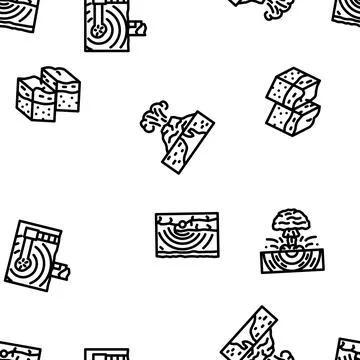 Earthquake damage destruction vector seamless pattern Ilustración de archivo