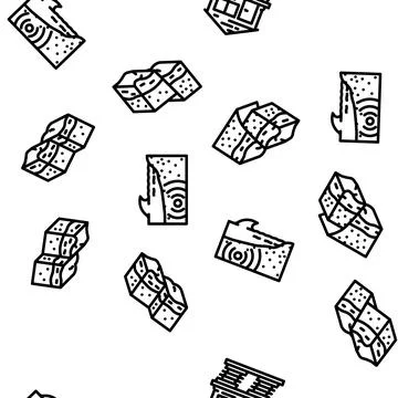 Earthquake damage destruction vector seamless pattern Stock Illustration