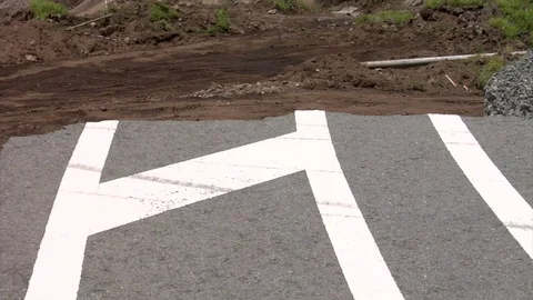 Earthquake damaged road Stock Footage 74024739