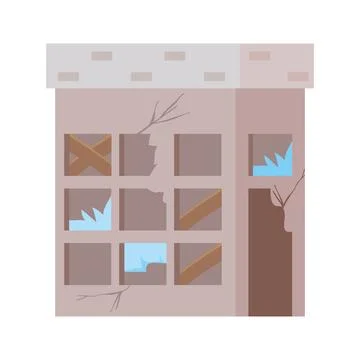 Earthquake destroyed building Ilustración de archivo