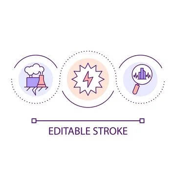 Earthquake destructions loop concept icon 스톡 일러스트