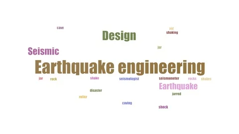 Earthquake Engineering Tag Cloud Animated On White Background 스톡 동영상 107228328
