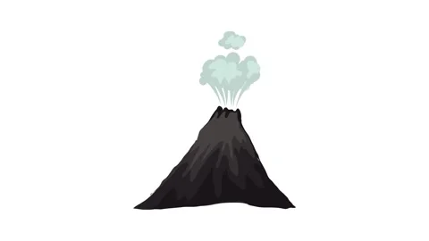 Earthquake eruption volcano icon animation Stock Footage