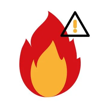 Earthquake fire caution icon Stock Illustration