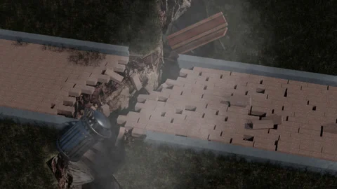 Earthquake Ground Split Stock Footage 136276094