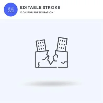 Earthquake icon vector, filled flat sign, solid pictogram isolated on white Illustrazione stock