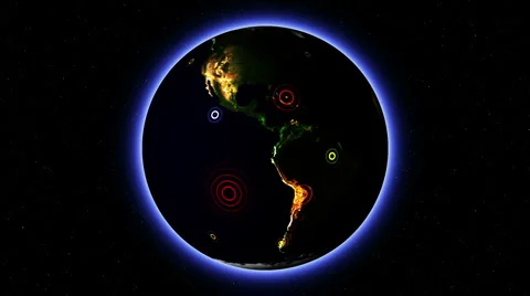 Earthquake Map 01 Stock Footage 1076927