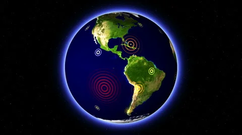 Earthquake Map 02 Stock Footage 1076933