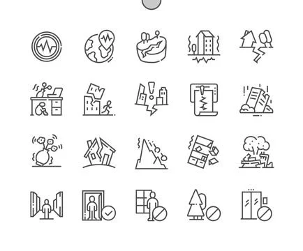 Earthquake. Nature disaster, destruction. Ilustración de archivo