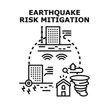 Earthquake risk mitigation preparing for natural disaster concept Illustrazione stock