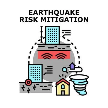 Earthquake risk mitigation preparing for natural disaster concept Stock Illustration