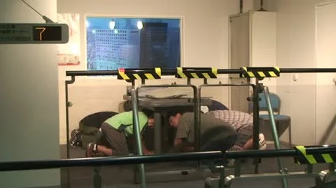 Earthquake Simulator In Japan Stock Footage 10578175