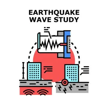 Earthquake wave study measuring seismic activity and natural disaster Ilustración de archivo