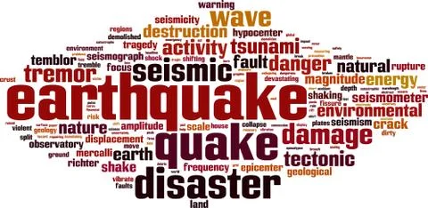Earthquake word cloud Stock Illustration