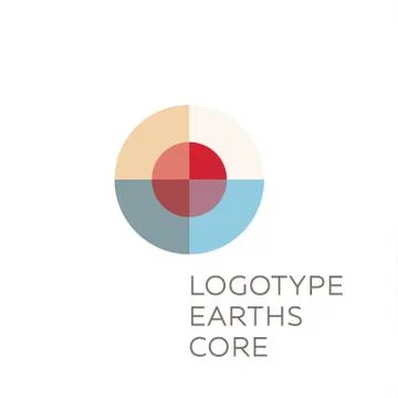 Earths crust the core section abstract geodesic flat icon logo sign of good Stock Illustration