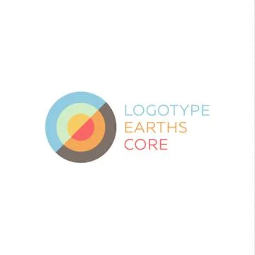 Earths crust the core section abstract geodesic flat icon logo sign of good Stock Illustration