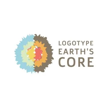 Earths crust the core section abstract geodesic flat icon logo sign of good Stock Illustration