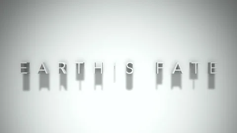 Earth's fate 3D title animation with shadows on a white background Stock Footage 298003813