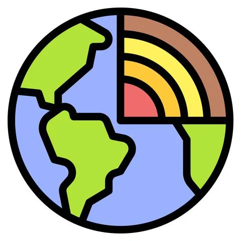 Earths inner core icon, Earth Day related vector Stock Illustration