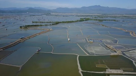 Earth's line. drone vertical perspective of ground's colors, shapes. Salt mine Video stock 97054313