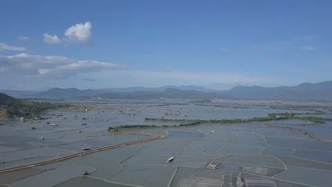 Earth's line. drone vertical perspective of ground's colors, shapes. Salt mine Video stock 97057593