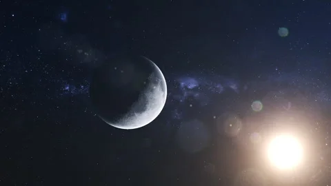 Earth's Moon. High-Resolution Surface of Lunar Craters. Stock Footage 300381094