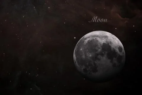 Earths Moon. Outer space background. Stock Photos
