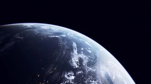Earths Nighttime View From Space Stock Illustration