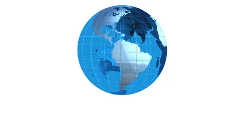Earth's Rotating Transparent Blue Stock-Footage 332455824