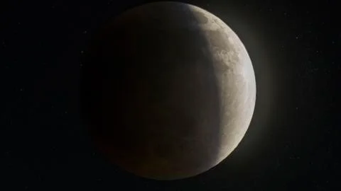 Earth's shadow across the Moon surface Stock Photos