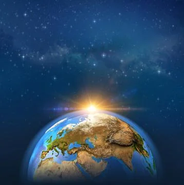 Earthscape in outer space Stock Illustration