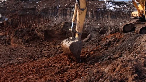 Earthwork at a construction site. Stock Footage 126835836