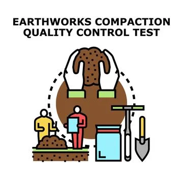 Earthworks compaction quality control test process イラスト素材