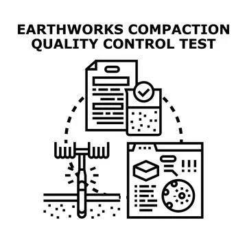Earthworks compaction quality control testing process イラスト素材