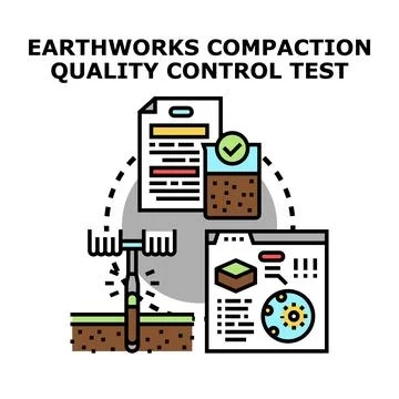 Earthworks compaction quality control testing process イラスト素材