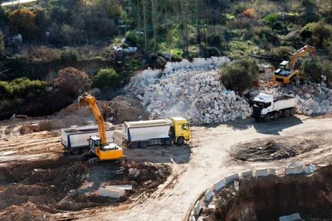 Earthworks in progress Stock Photos