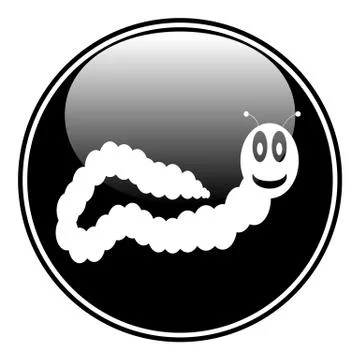 Earthworm button Stock Illustration