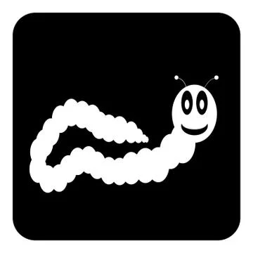 Earthworm button Stock Illustration