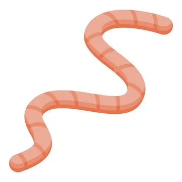 Earthworm crawling and creating isometric s shape Stock Illustration