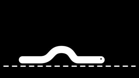 Earthworms crawl on black background animation. Motion graphics. Stock Footage 290160489