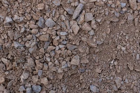 Earthy Brown and Gray Angular Gravel Dirt Macro Texture Background Natural .. Stock Photos