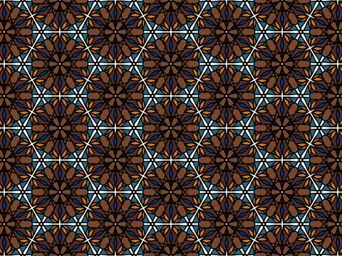 Earthy hexagonal geometric seamless pattern. Illustrazione stock