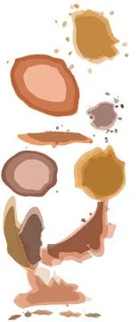 Earthy tone paint blobs set with brown beige and orange colors for creative.. 库存插图